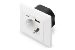 Veiligheidsstopcontact voor inbouwmontage met 1 x USB Type-C™, 1 x USB A