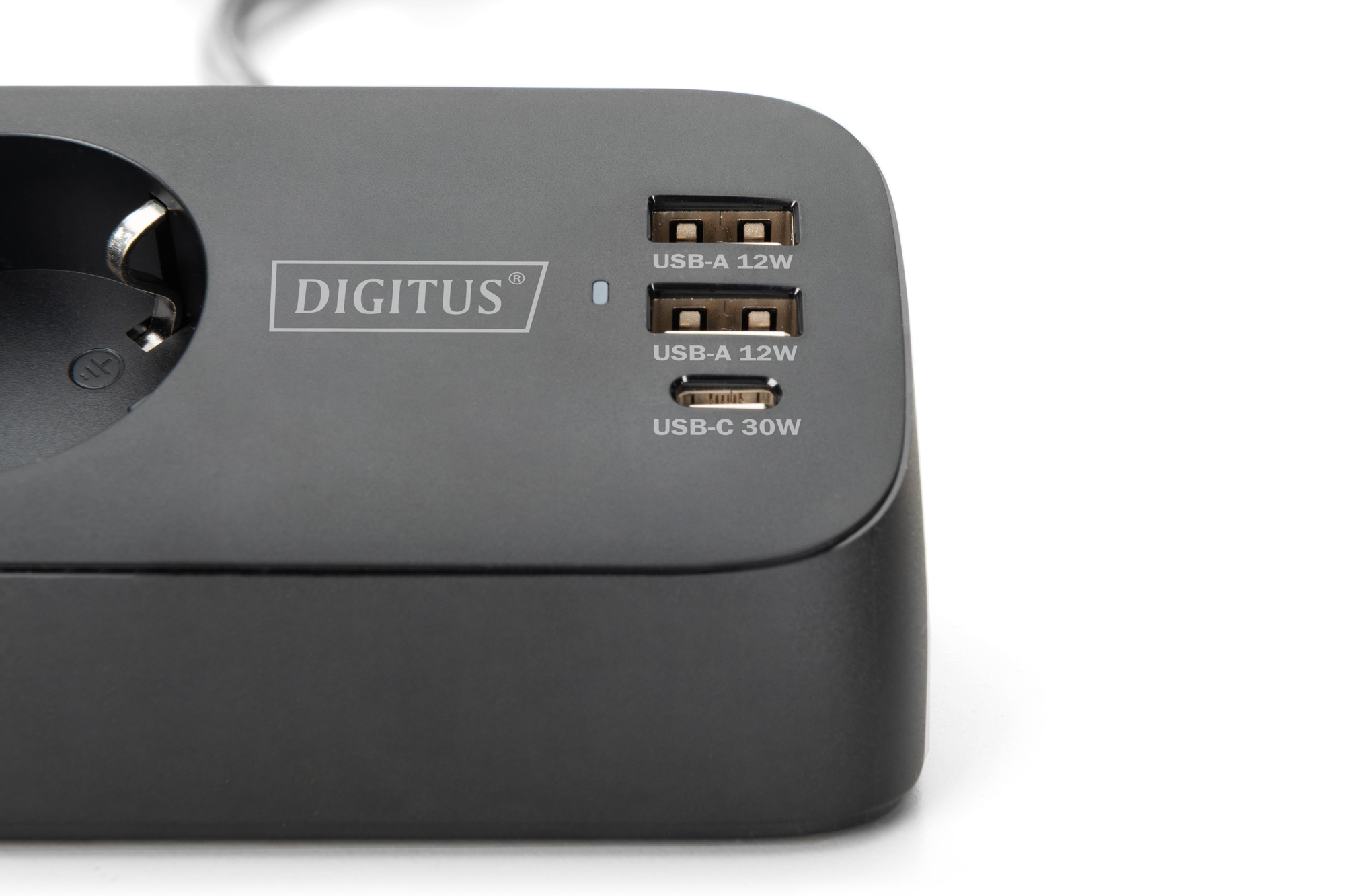 3-voudige stekkerdoos met 2x USB-A en 1x USB-C aansluitingen, zwart - Afbeelding 2