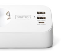 3-voudige stekkerdoos met 2x USB-A en 1x USB-C aansluitingen, wit - Afbeelding 3