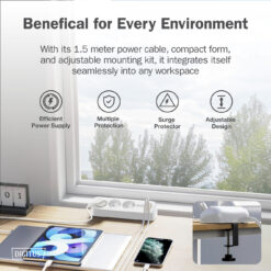 3-voudige stekkerdoos met 2x USB-A en 1x USB-C aansluitingen, wit - Afbeelding 7