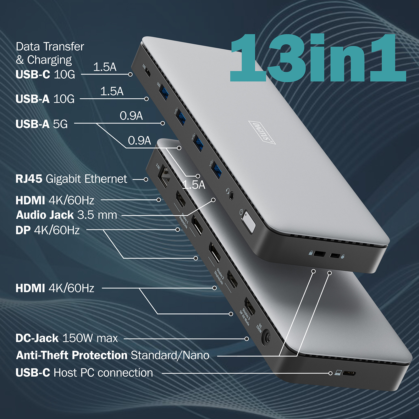 USB-C dockingstation, 13-poorts - Afbeelding 7