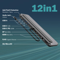 USB-C 8K-dockingstation, 12 poorten - Afbeelding 5