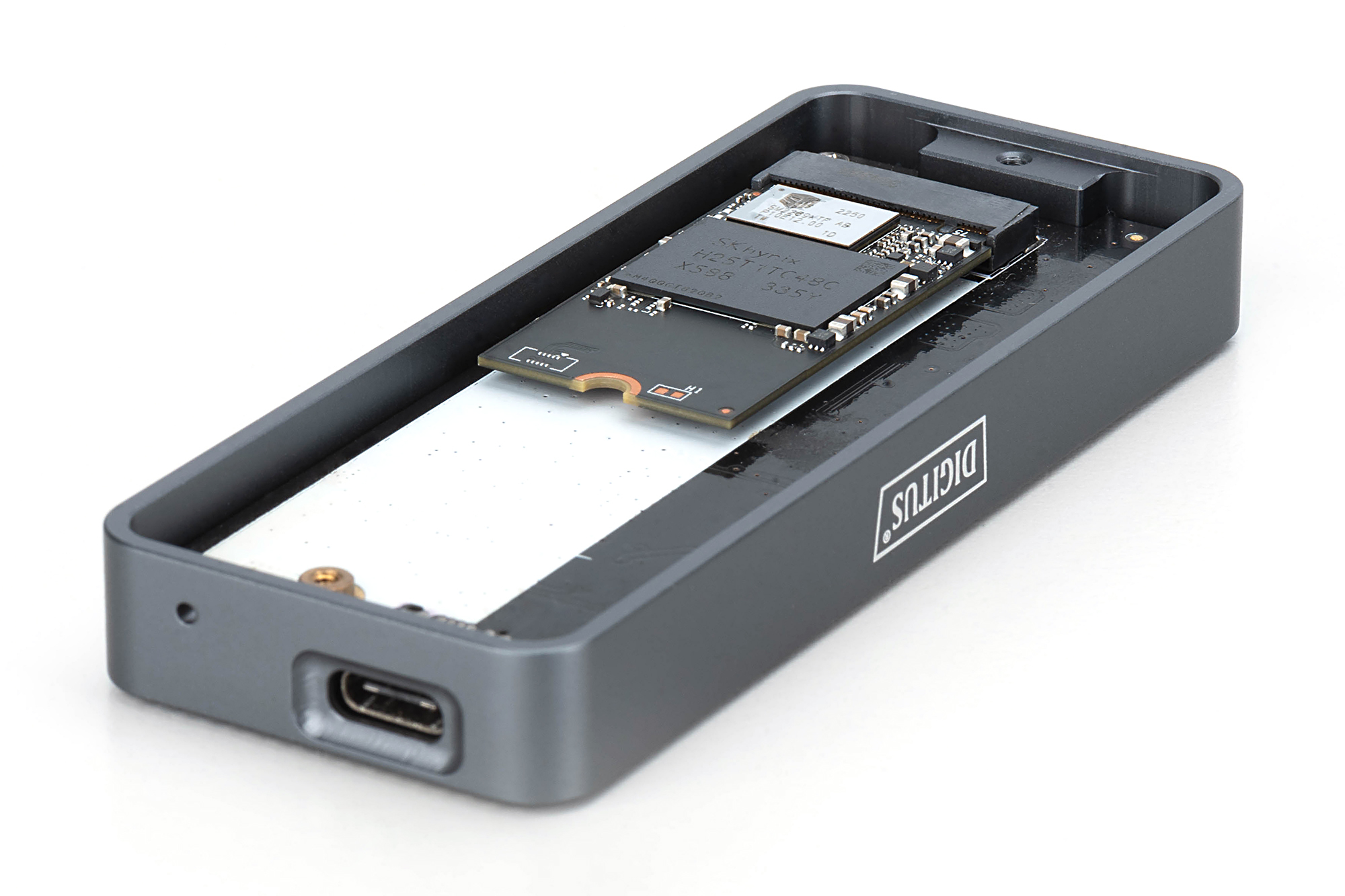 USB M.2 harde schijf behuizing, SSD, extern, NVMe , 20Gbps, USB 3.2 Gen2x2, aluminium, incl. montagemateriaal - Afbeelding 4