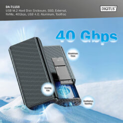 USB M.2-behuizing voor harde schijf, SSD, extern, NVMe, 40Gbps, USB 4.0, aluminium, zonder gereedschap - Afbeelding 7