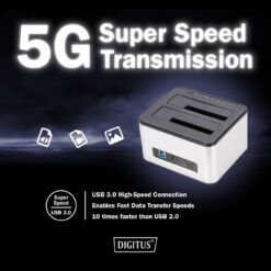 USB 3.0 dubbel SATA HDD docking station 2,5"/ 3,5 - Afbeelding 8