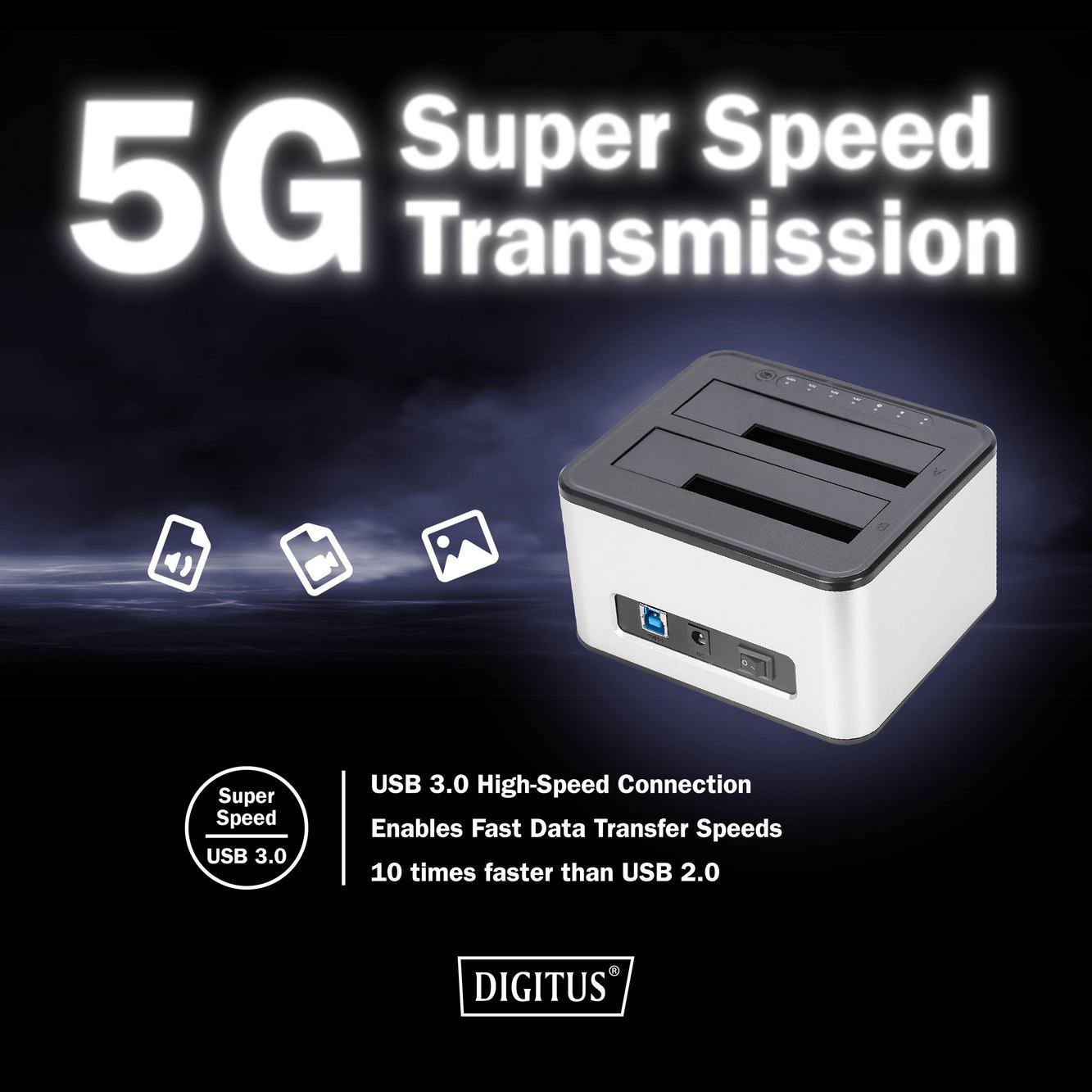 USB 3.0 dubbel SATA HDD docking station 2,5"/ 3,5 - Afbeelding 8