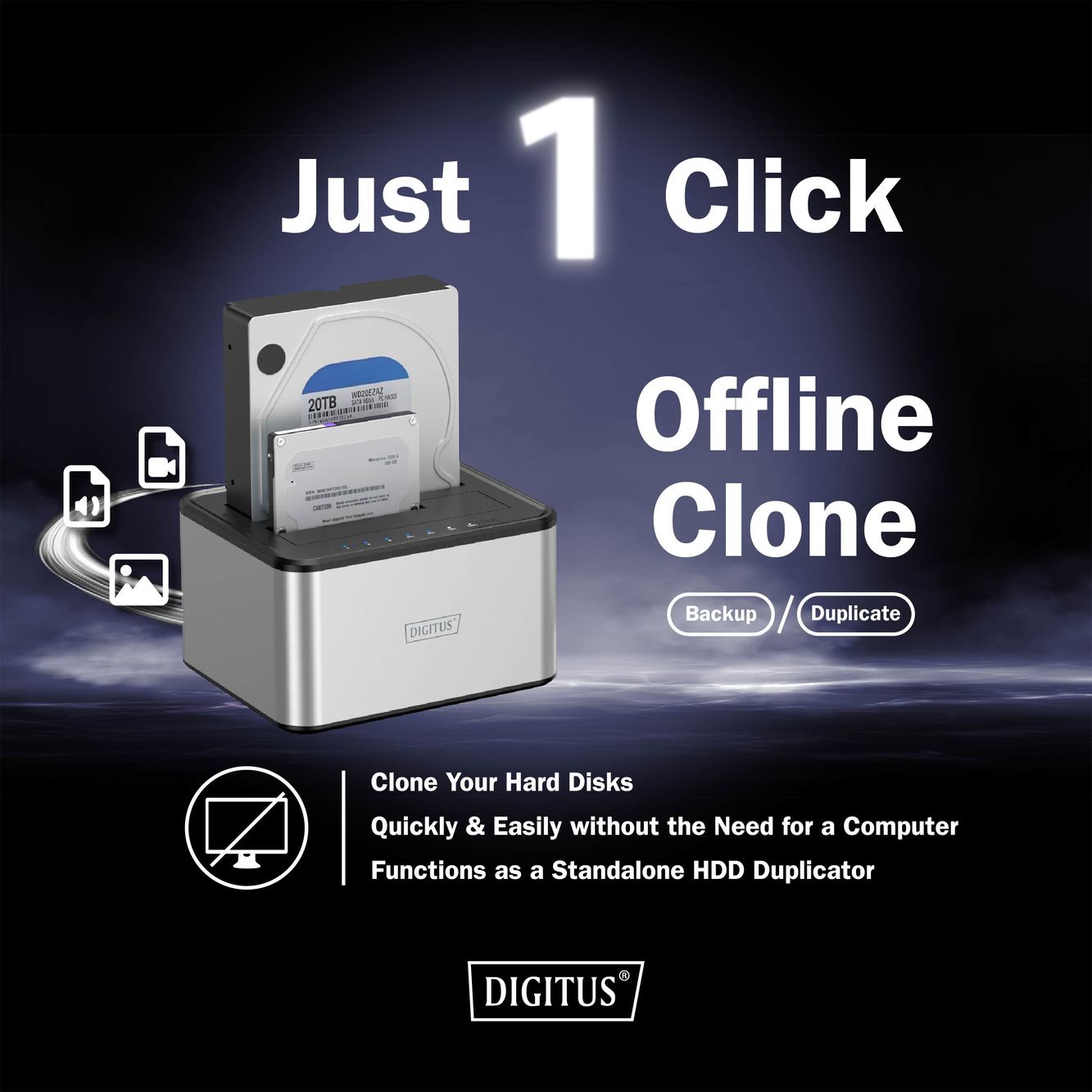 USB 3.0 dubbel SATA HDD docking station 2,5"/ 3,5 - Afbeelding 10