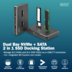 M.2 NVMe + M.2 SATA SSD docking station met SD Express kaartlezer, USB-C™ - Afbeelding 8
