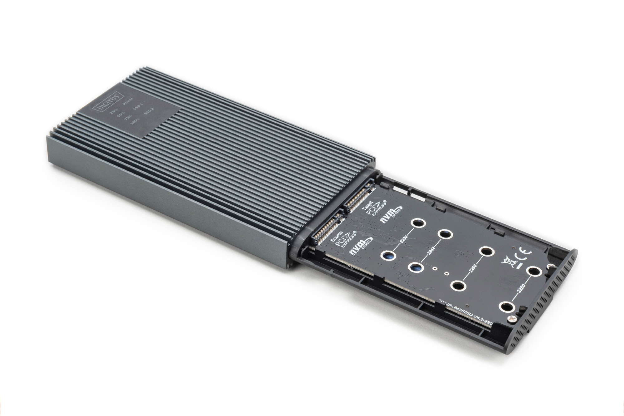 USB M.2 NVMe Clonestation, SSD, NVMe, 20Gbits, USB 3.2 Gen2, aluminium, zonder gereedschap - Afbeelding 5