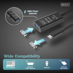 Actieve USB 3.2 Gen1 5G verlengkabel, USB-C - USB-A, 5m - Afbeelding 5
