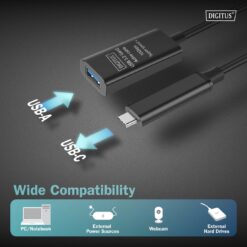 Actieve USB 3.2 Gen2 10G verlengkabel, USB-C - USB-A, 5m - Afbeelding 4