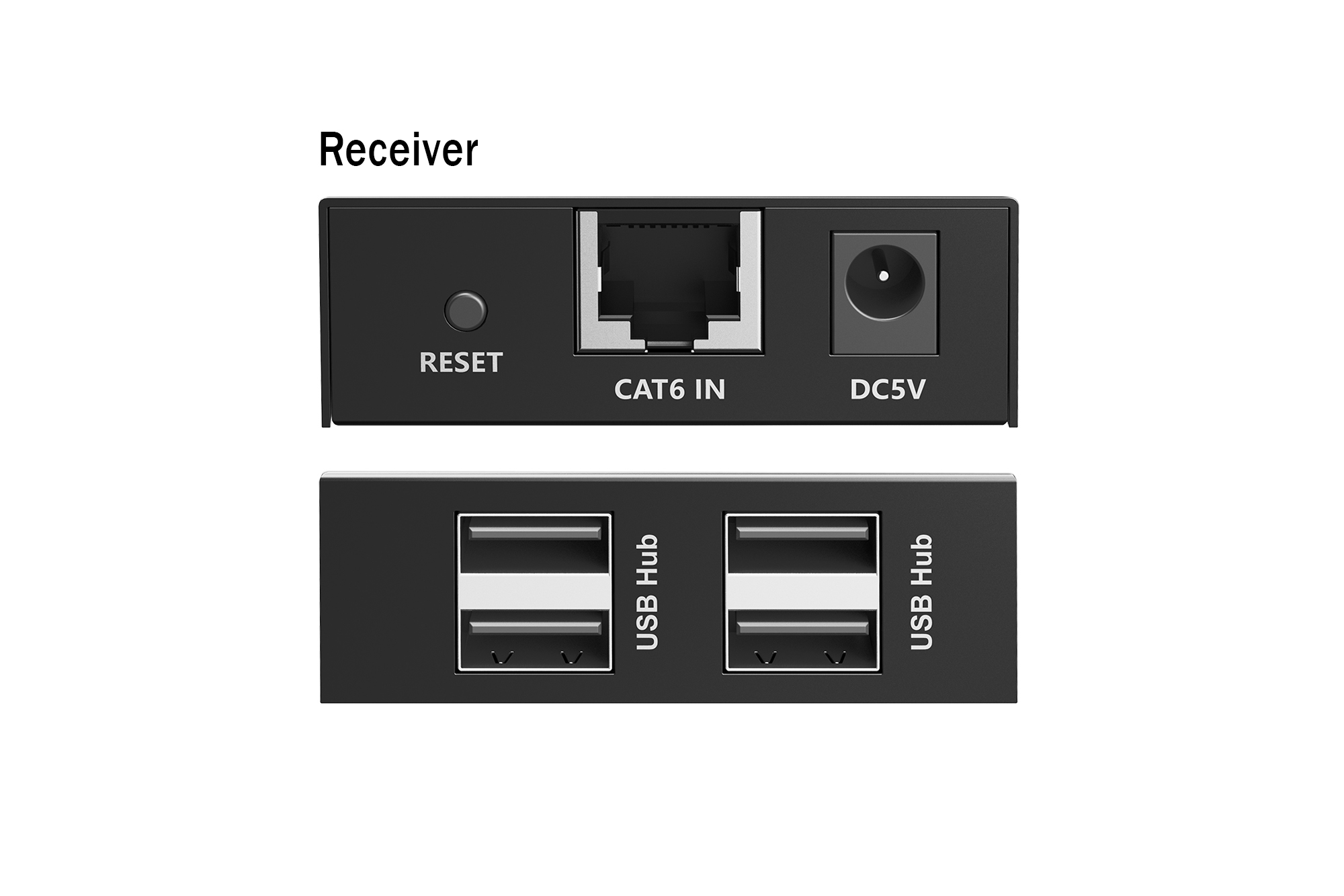 USB 2.0 CAT-verlengkabel, 4 USB-A-poorten, 150 m - Afbeelding 3