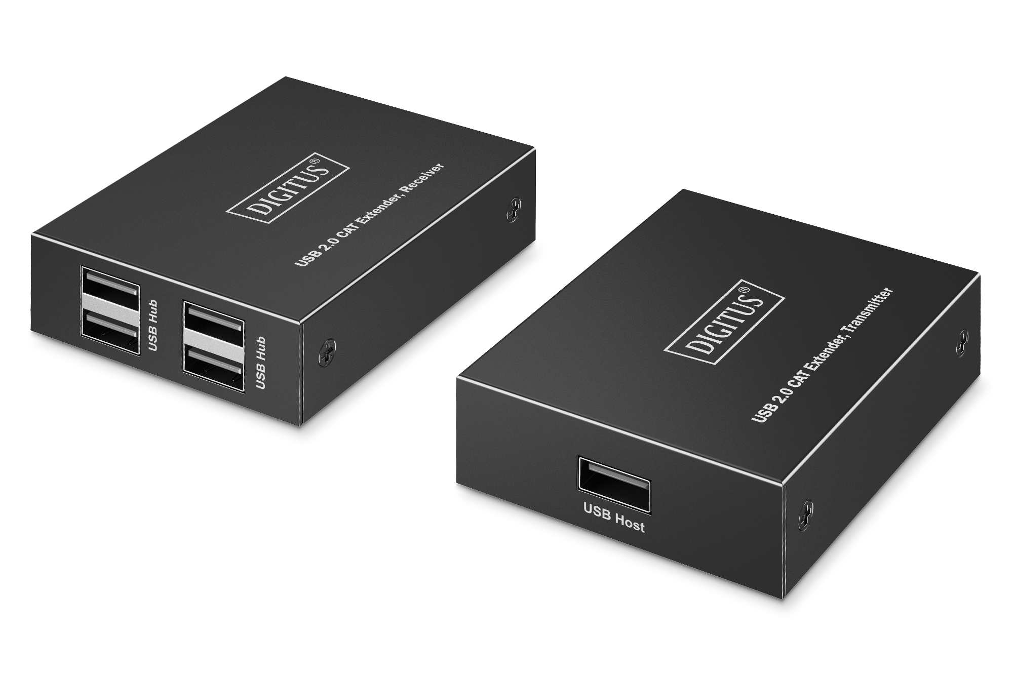 USB 2.0 CAT-verlengkabel, 4 USB-A-poorten, 150 m