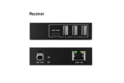 USB 3.2 Gen1 CAT-extender, 5 Gbps, 4 poorten: 3x USB-A / 1x USB-C, 100m - Afbeelding 4