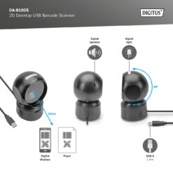1D 2D desktop USB-barcodescanner, compatibel met QR-code - Afbeelding 6