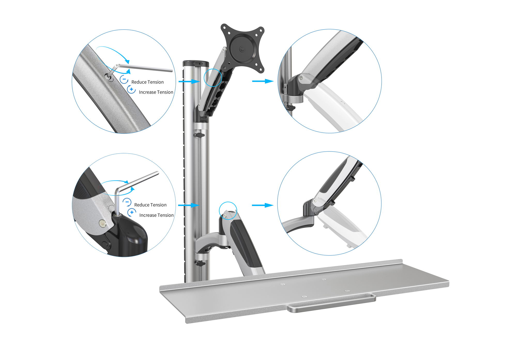 Flexibele werkplek voor wandmontage - Afbeelding 4