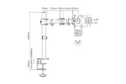 Enkele monitorsteun, 27", 8 kg - Afbeelding 3
