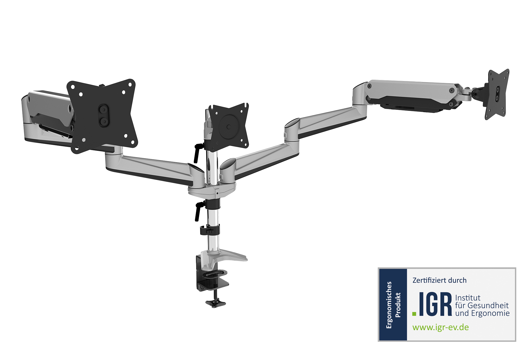 Drievoudige monitorbeugel, 3x 27", 3x 6 kg - Afbeelding 4