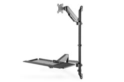 Flexibel staand/zittend werkstation voor wandmontage, één monitor