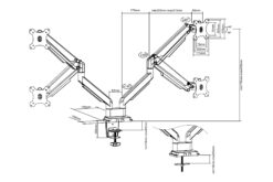 Dubbele monitorbeugel, 2x 32", 2x 9 kg - Afbeelding 8