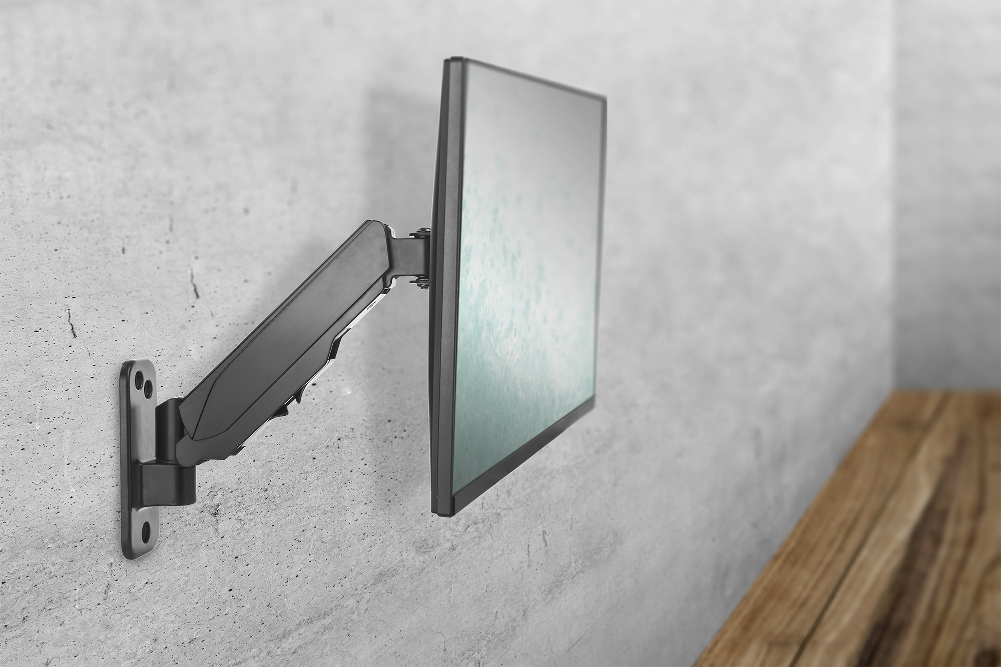 Universele enkele monitorhouder met gasveer, wandmontage - Afbeelding 5