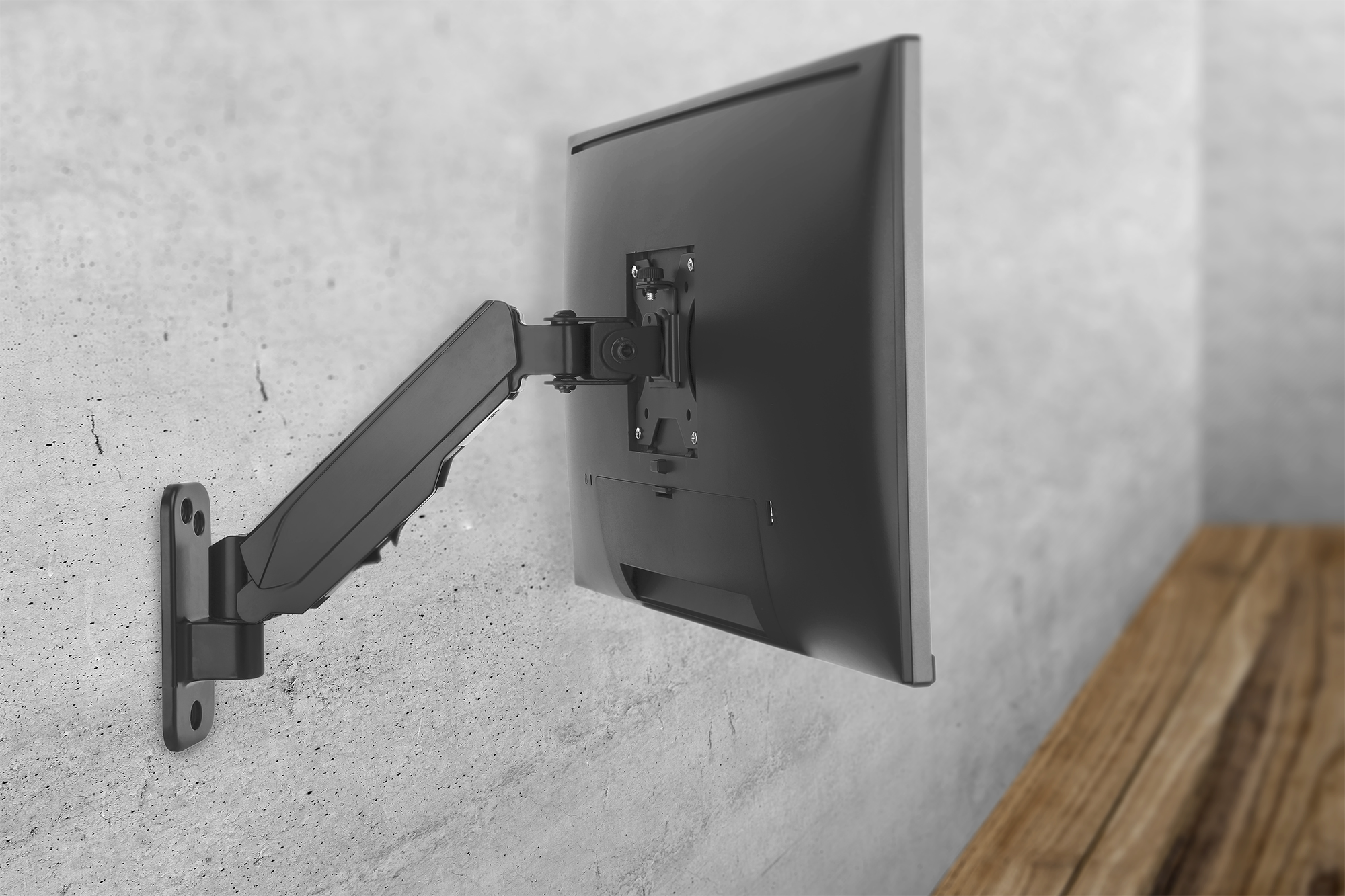 Universele enkele monitorhouder met gasveer, wandmontage - Afbeelding 6