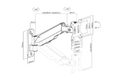 Universele enkele monitorhouder met gasveer, wandmontage - Afbeelding 7