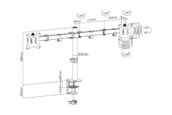 Dubbele monitorbeugel, 2x 32", 2x 8 kg - Afbeelding 8