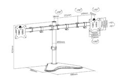 Dubbele monitorstandaard, 2x 32", 2x 8 kg - Afbeelding 8