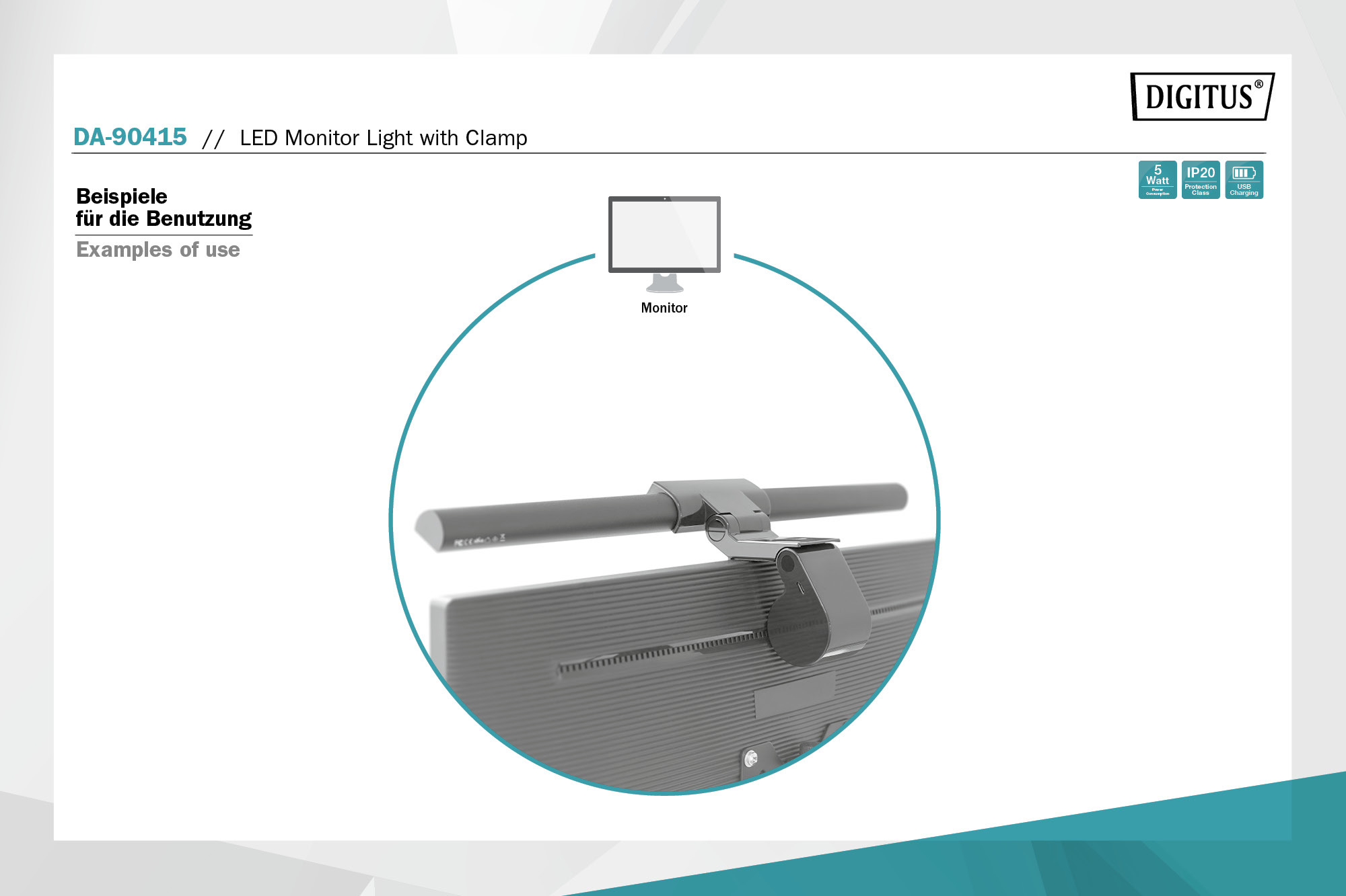 LED-monitorlamp met klembevestiging - Afbeelding 9