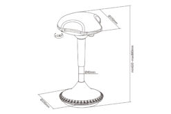 Ergonomische kruk / stahulp, in hoogte verstelbaar met gasdrukveer - Afbeelding 6