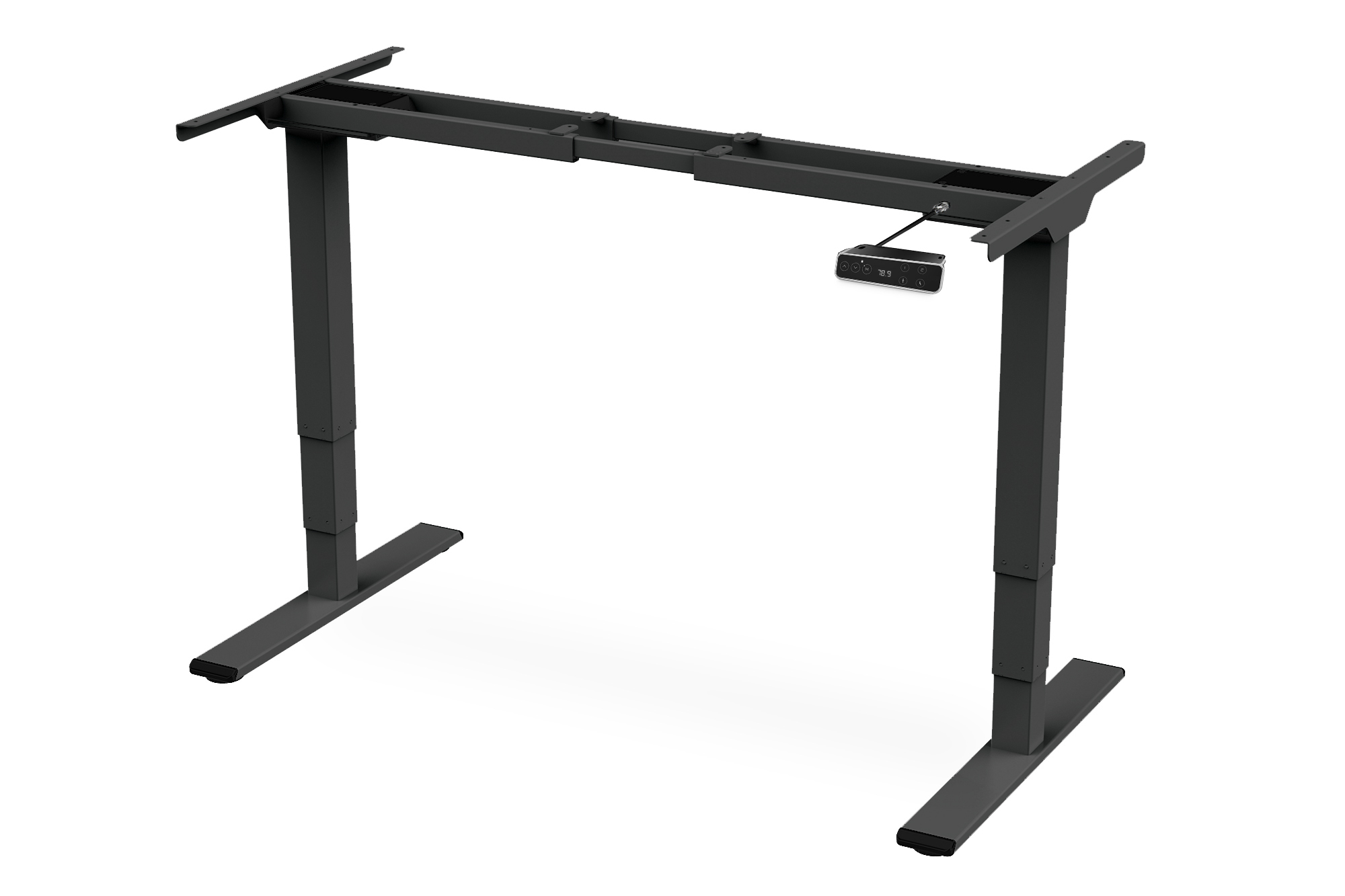 Elektrisch in hoogte verstelbaar tafelframe, dual motor, 3-traps, zwart - Afbeelding 2