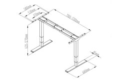 Elektrisch in hoogte verstelbaar tafelframe, dual motor, 3-traps, grijs - Afbeelding 7