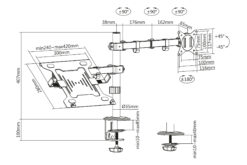 Enkele monitorbeugel & notebookbeugel, 1x32", 2x 9 kg - Afbeelding 9
