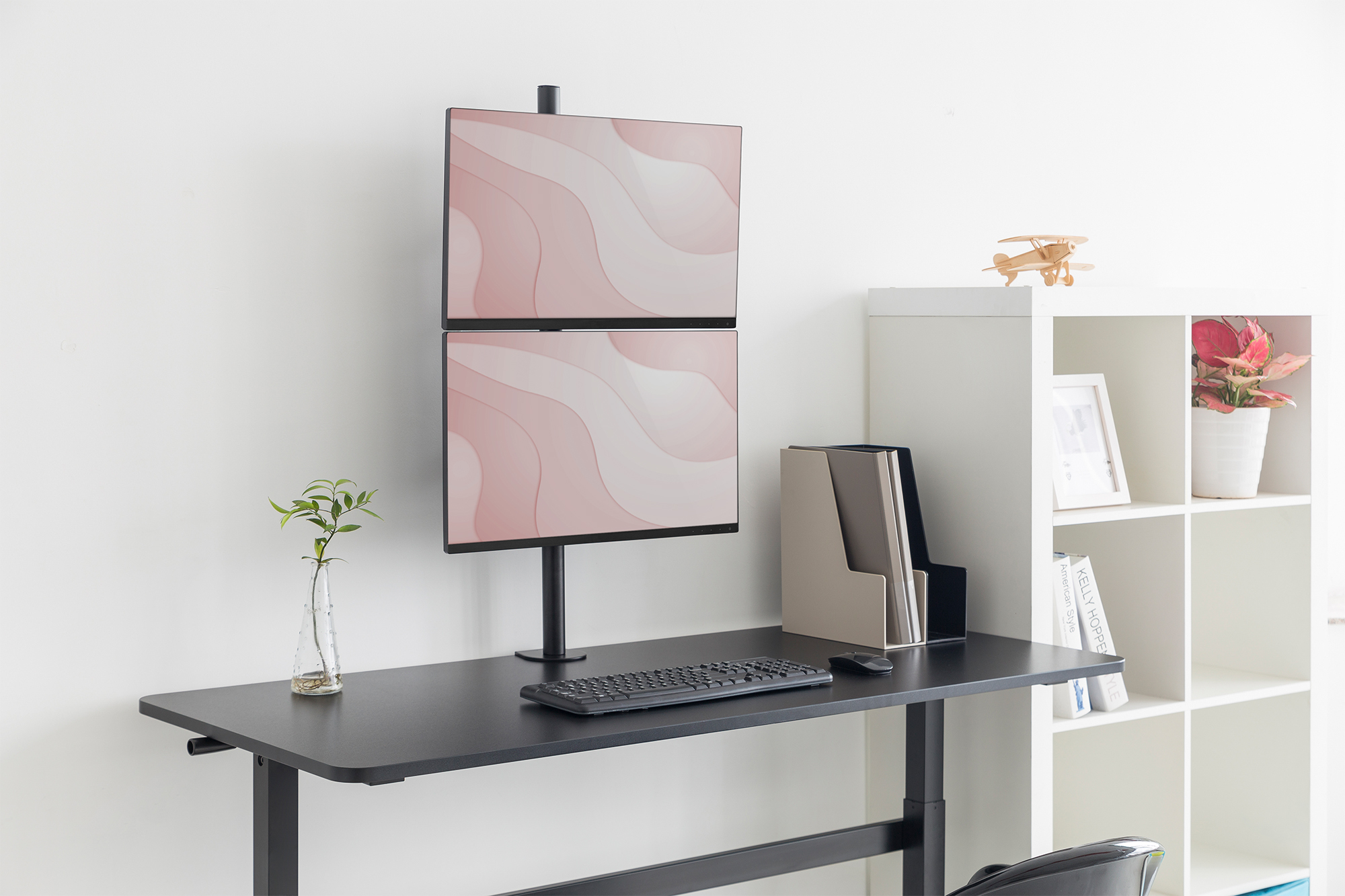 Dubbele verticale monitorbeugel, 2x 32", 2x 8 kg - Afbeelding 5