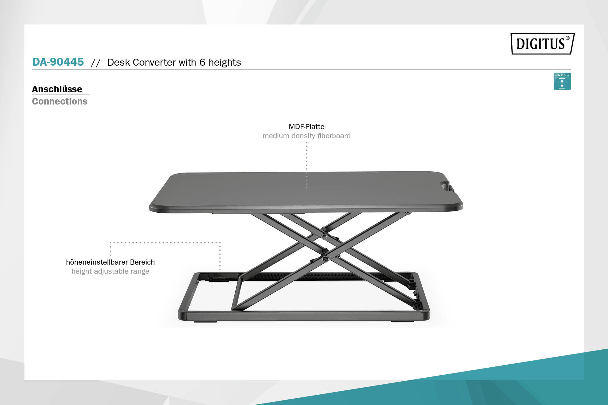 Ergonomisch opzetstuk voor sta-/zitbureau - Afbeelding 8
