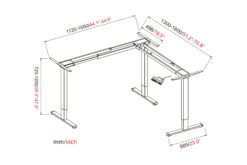 Alternative view of Elektrisch in hoogte verstelbaar tafelframe, 90° L-vorm, drievoudige motor, 2-staps, grijs