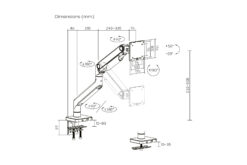 Alternative view of Monitorhouder voor één monitor, 49", 20 kg