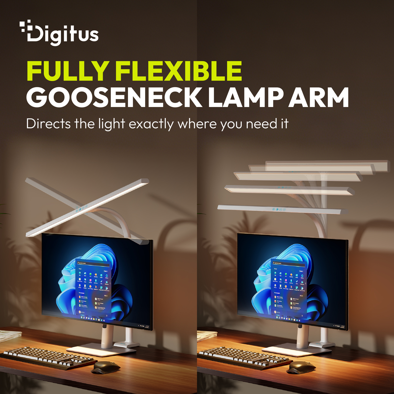LED-bureaulamp - 80 cm, 2400 lm, 16 W, wit - Afbeelding 4