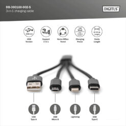 3-in-1 USB-oplaadkabel, 0,15 m - Afbeelding 5