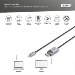 USB-C - DisplayPort-adapterkabel, 8K / 30 Hz - Afbeelding 5