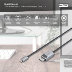 USB-C - DisplayPort-adapterkabel, 8K / 30 Hz - Afbeelding 6