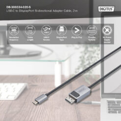 USB-C - DisplayPort-adapterkabel, 8K / 30 Hz - Afbeelding 5