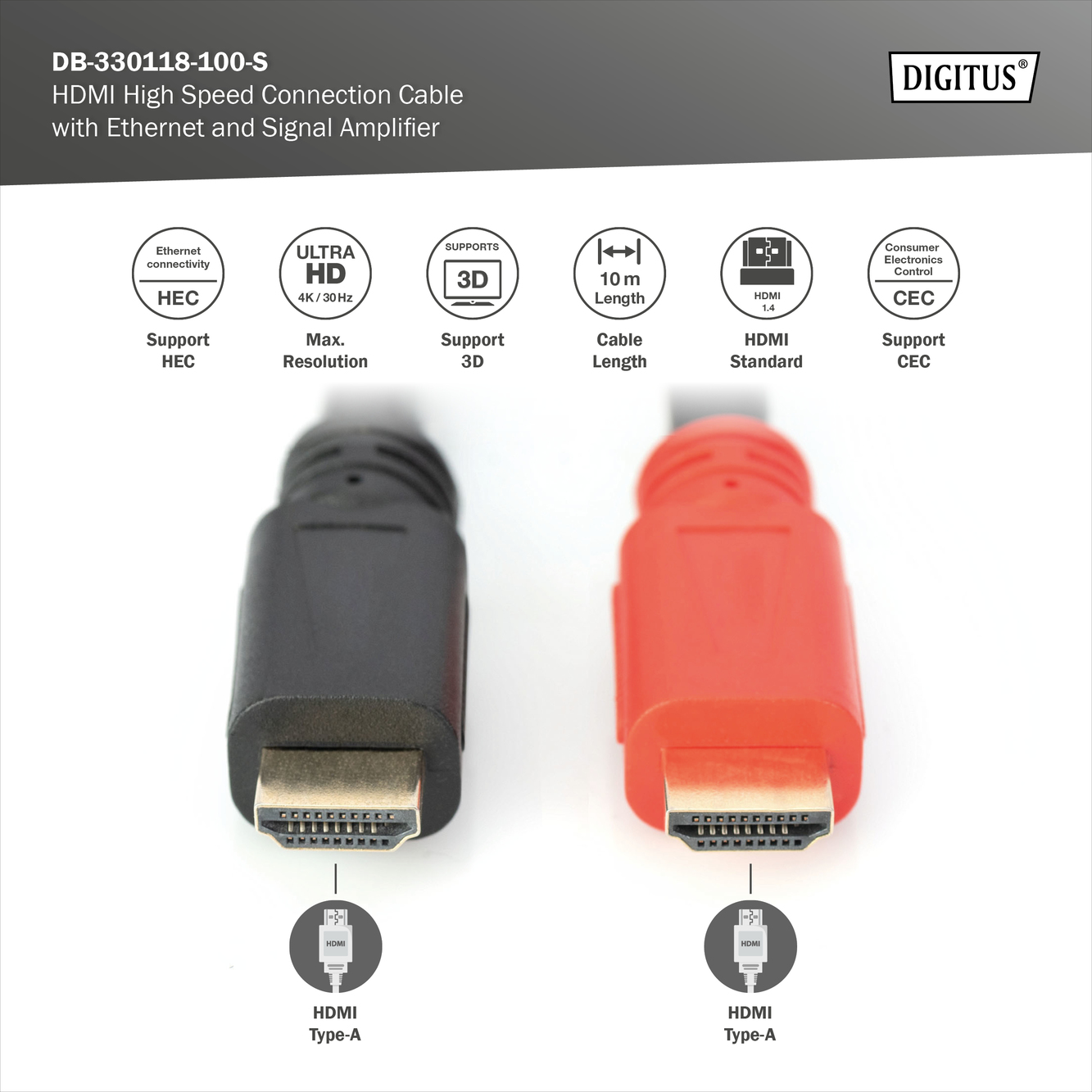 HDMI High Speed verbindingskabel met Ethernet en signaalversterker - Afbeelding 4