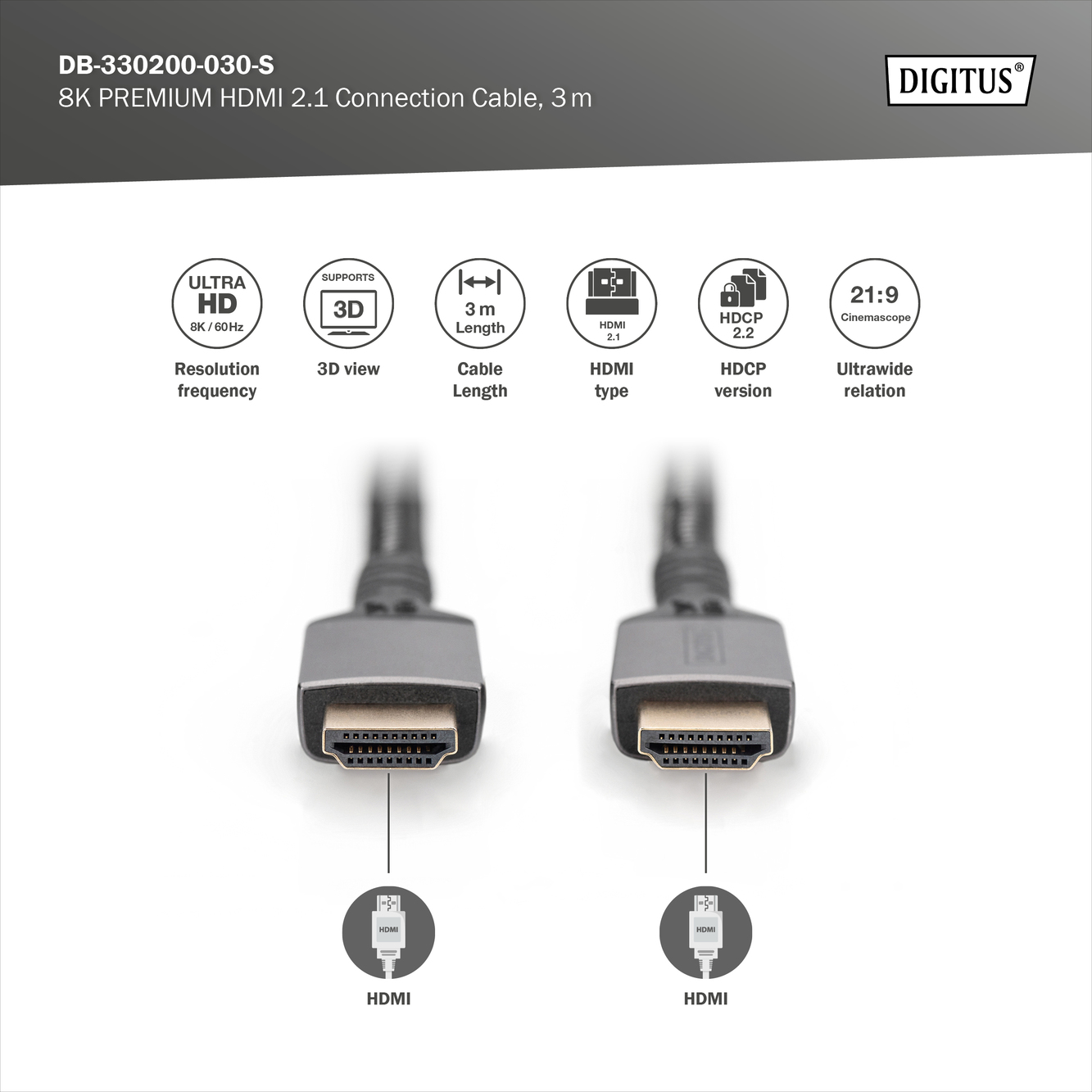 8K HDMI ultra highspeed aansluitkabel - Afbeelding 3
