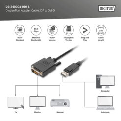 DisplayPort-adapterkabel, DP naar DVI-D - Afbeelding 3