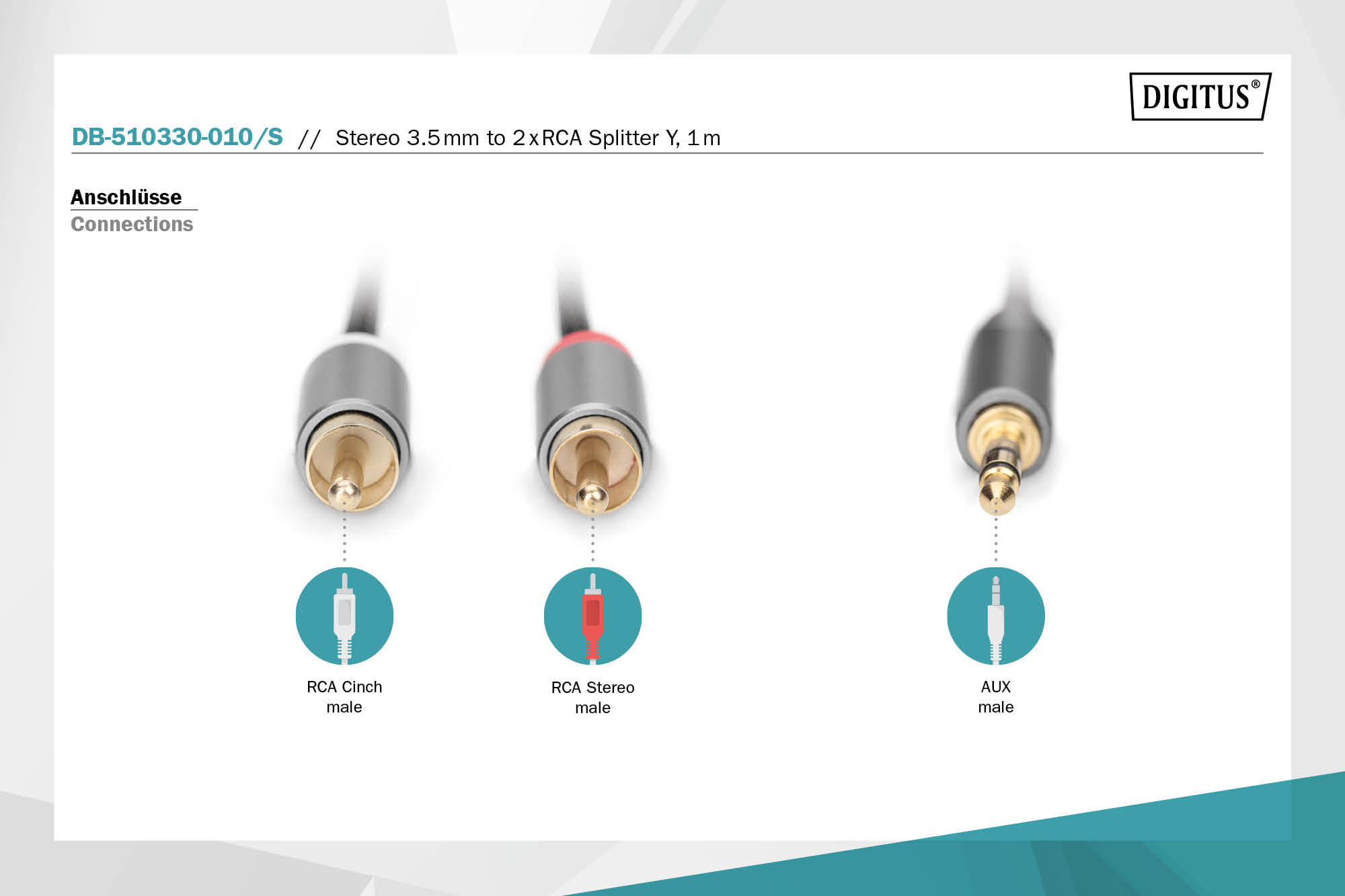 Audioadapterkabel, 3,5 mm jackplug naar cinch - Afbeelding 4