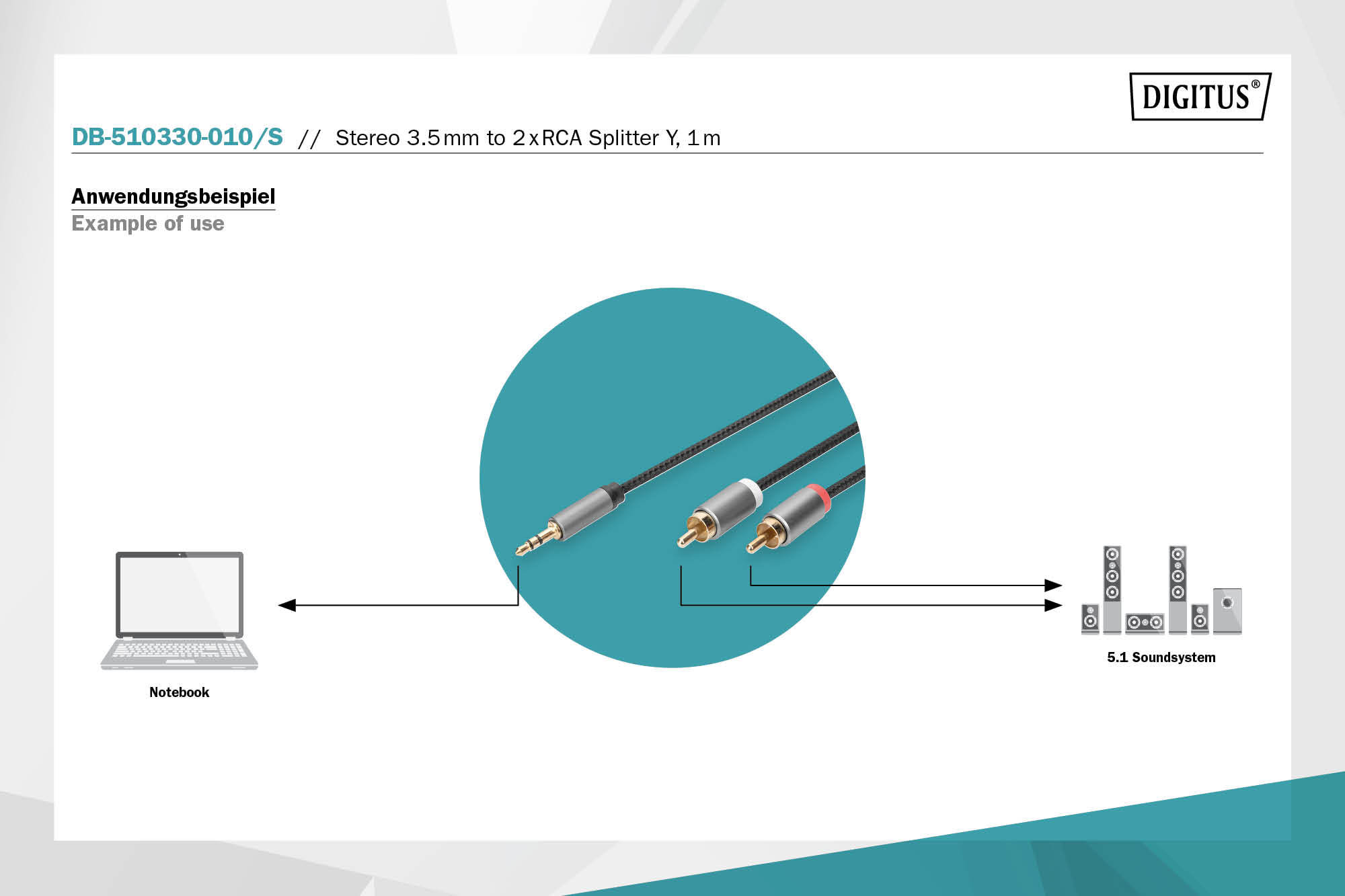 Audioadapterkabel, 3,5 mm jackplug naar cinch - Afbeelding 5
