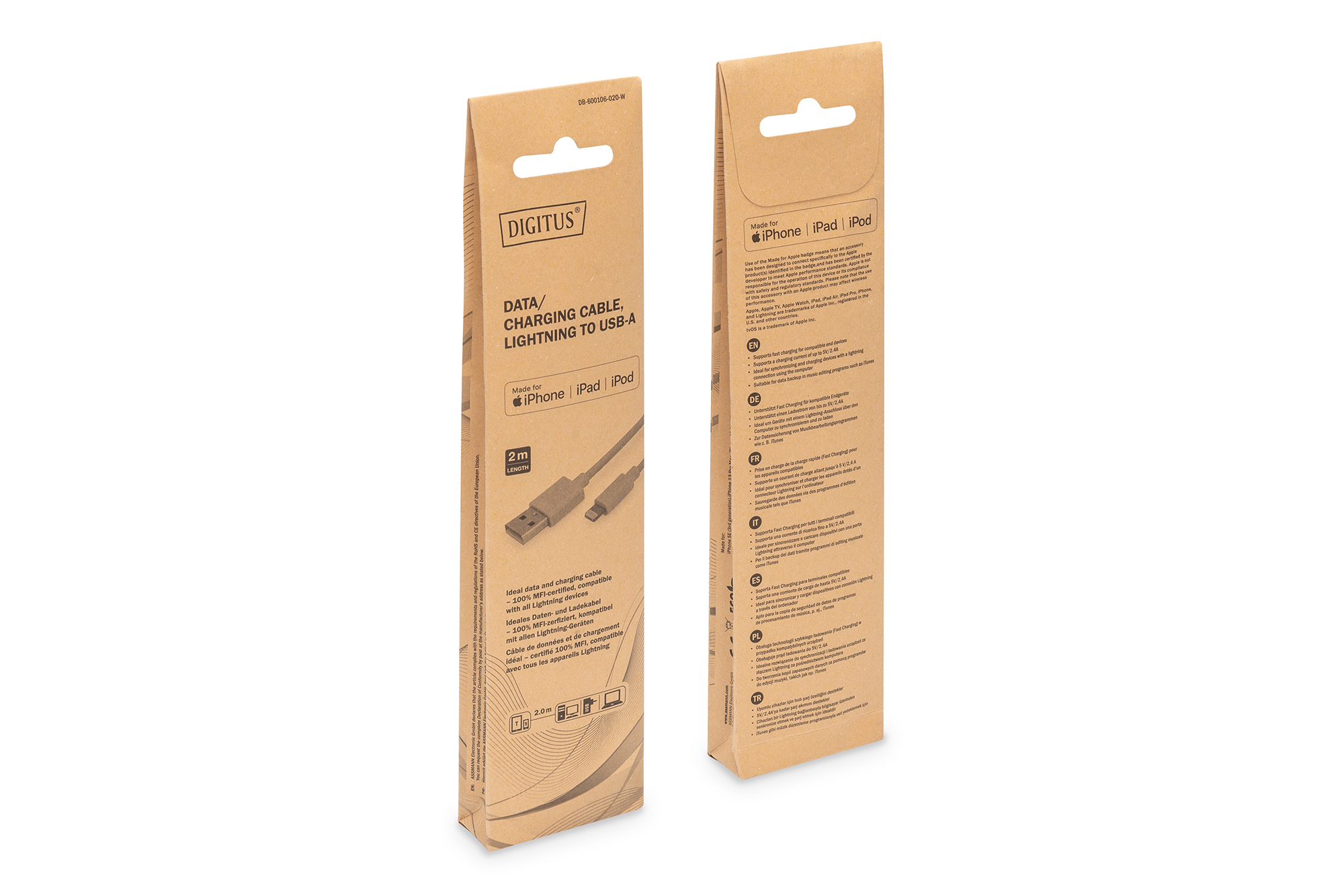 USB-A - Lightning data-/oplaadkabel, MFI-gecertificeerd, 2m - Afbeelding 6