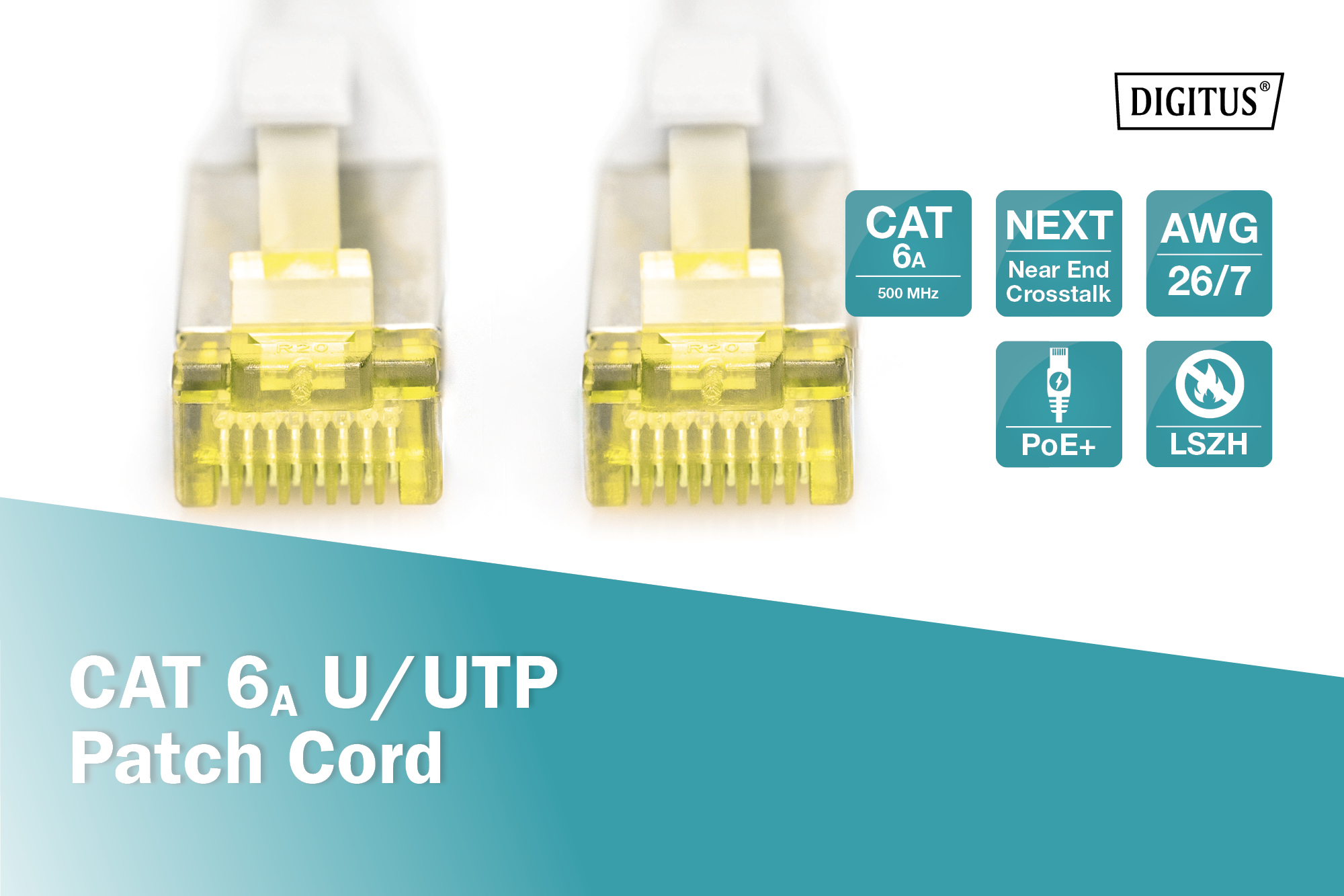 CAT 6A U/UTP-patchkabel, 5 m, grijs - Afbeelding 2